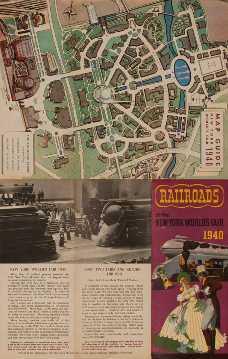 Railroads of the New York World's Fair 1940 Original Travel Brochure