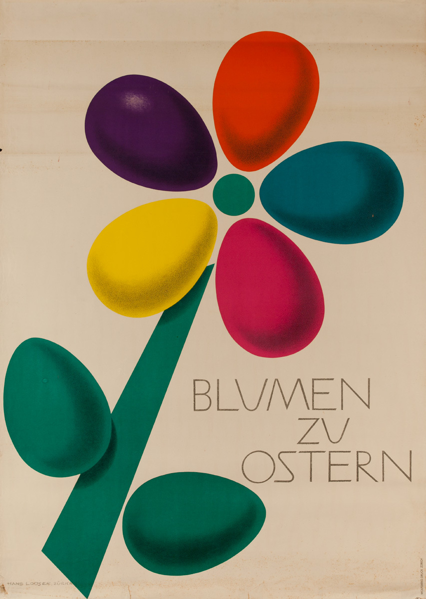 Blumen zu Ostern, Original Swiss Easter Flower Poster