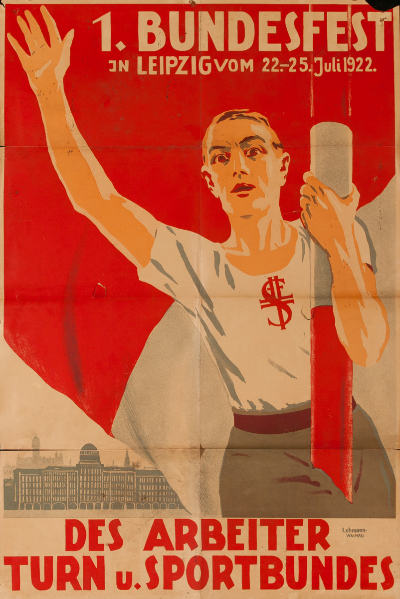 Bundesfest, Des Arbeiter Turn U. Sportbundes, Original German Post-WWI Political Poster