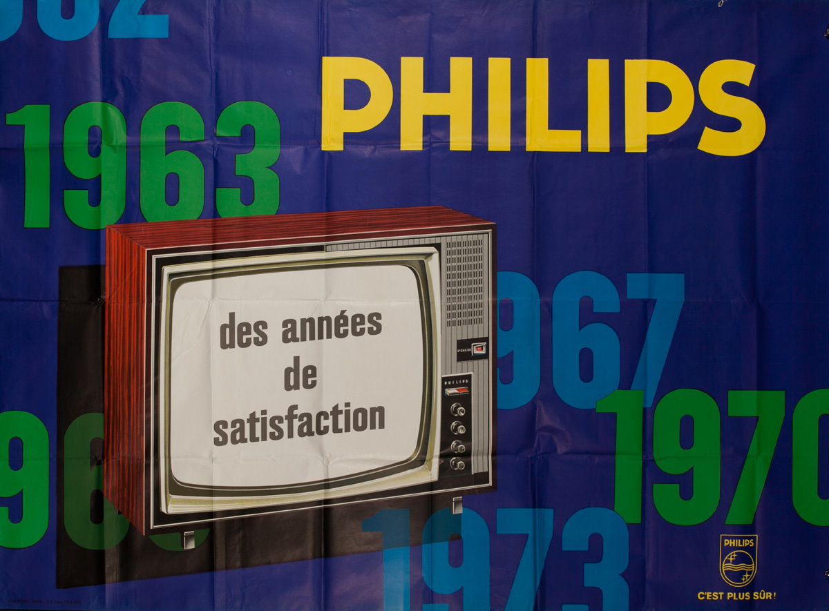 Philips TV Des Années De Satisfaction, Original French Advertising Poster