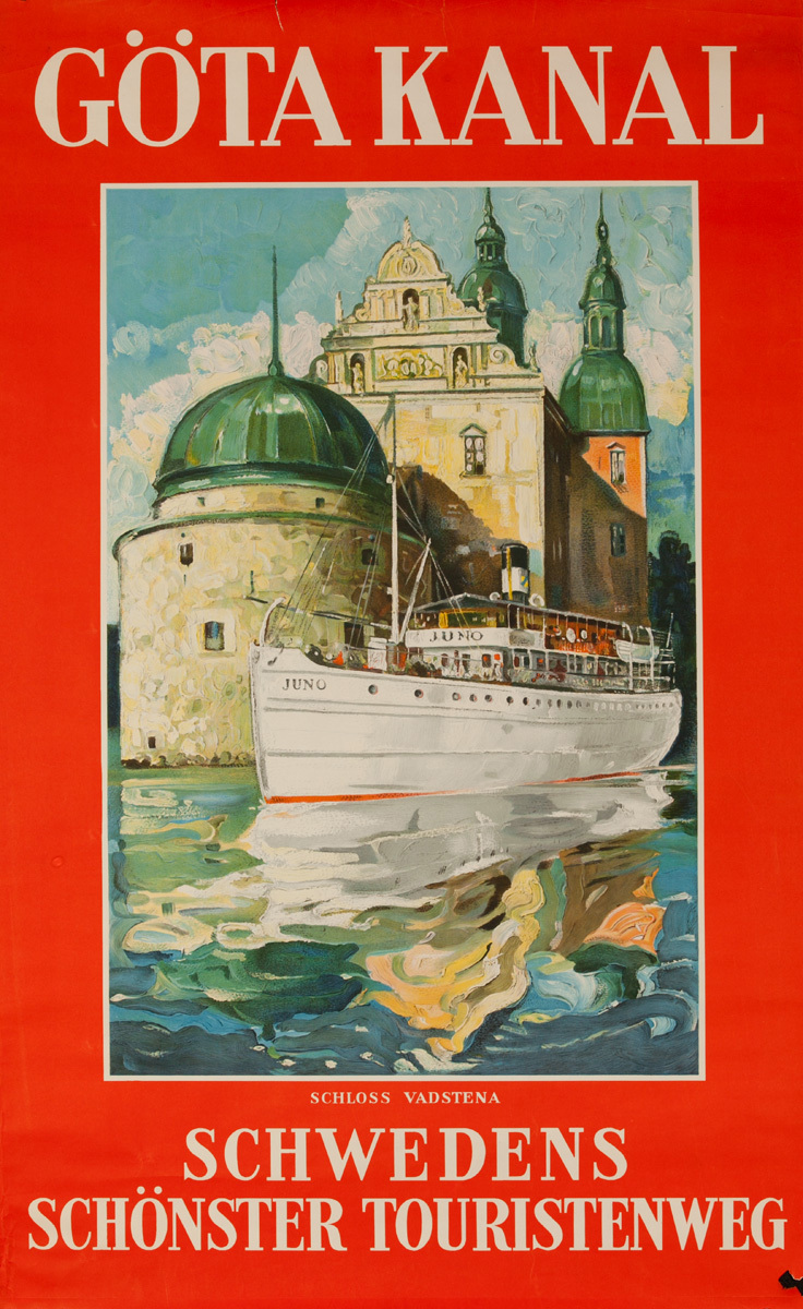 Gota Canal Original Swedish Travel Poster, Swedens Scenic Waterways