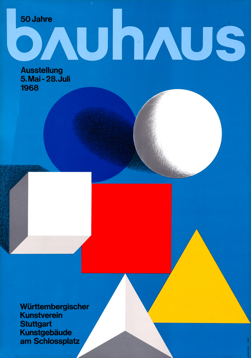 Bauhaus 50th Anniversary Original German Art Exhibition Poster