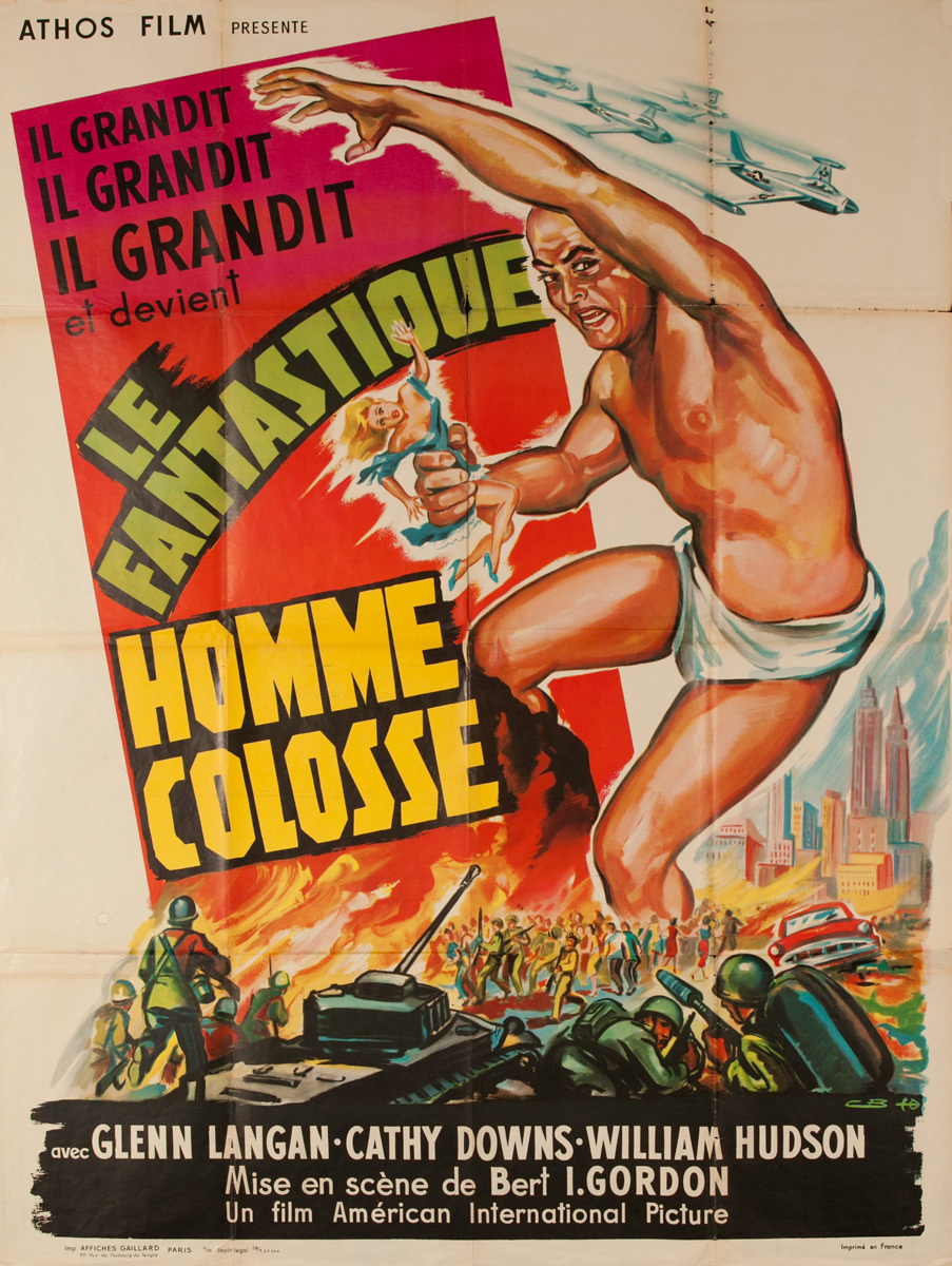 Le Fantastique Homme Colosse, The Amazing Colossal Man, Original Movie Poster