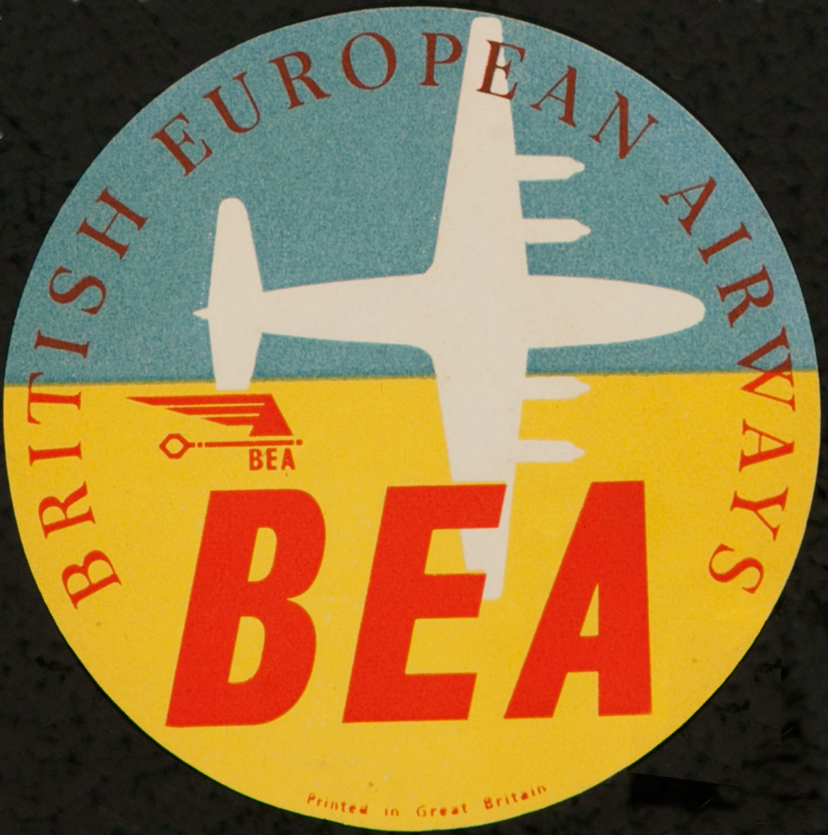 British European Airways BEA Original Luggage Label