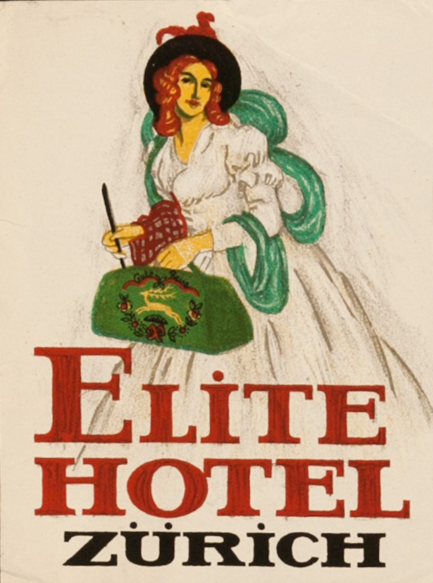 Elite Hotel Zurich Original Luggage Label