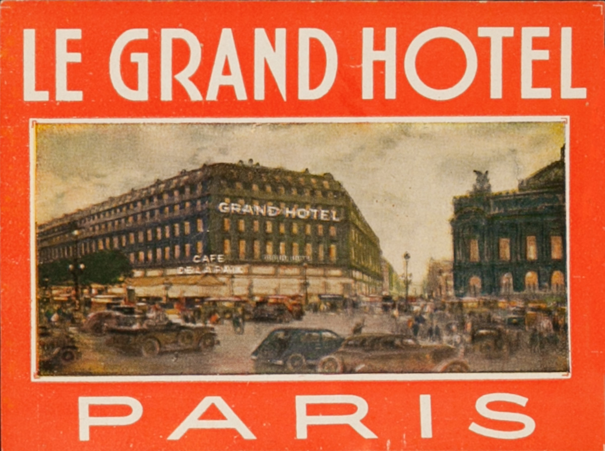 Le Grand Hotel Paris Original French Luggage Label