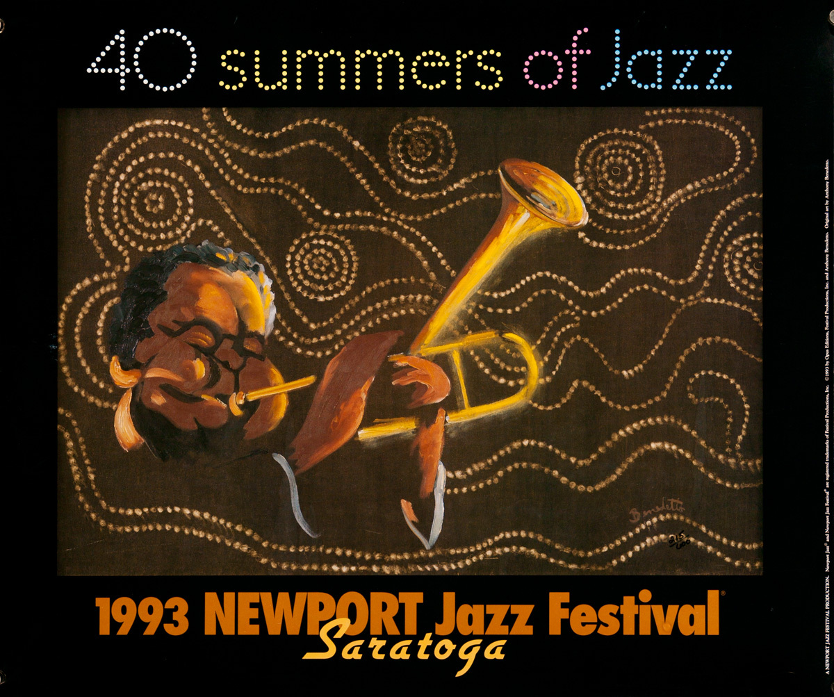 Saratoga Jazz Festival Original Concert Poster, 1993, 40 Summers of Jazz
