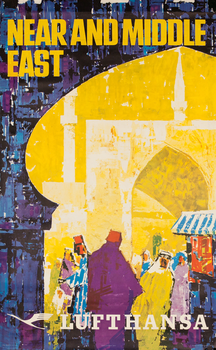 Near and Middle East Lufthansa Original Travel Poster
