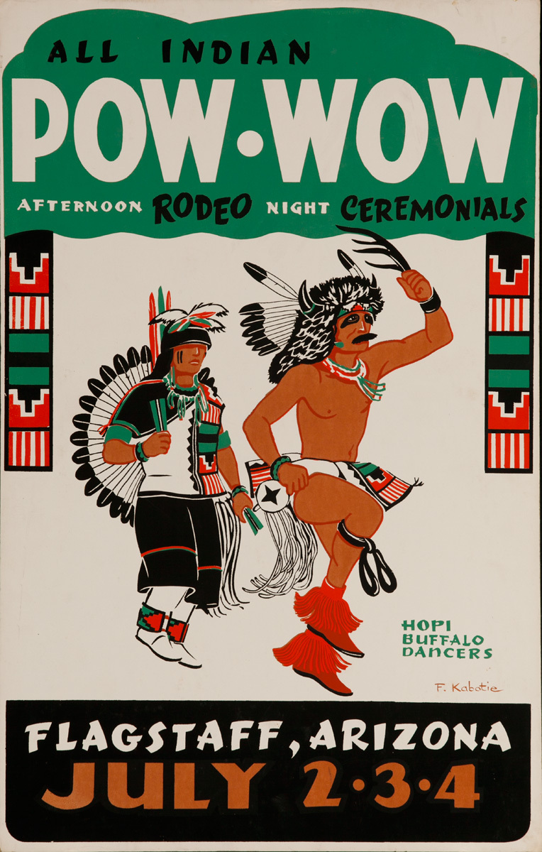 All Indian Pow Wow, Flagstaff Arizona Original American Indian Hopi Advertising Poster