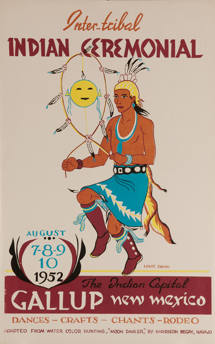 Original 1952 Poster, Inter-Tribal Indian Ceremonial, The Indian Capital - Gallup New Mexico