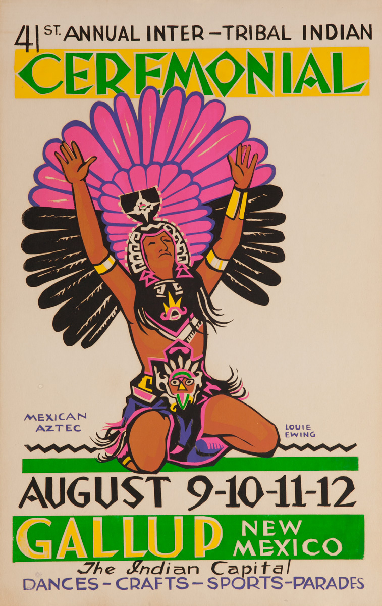 Original 1962 Poster, 41st Annual Inter-Tribal Indian Ceremonial, The Indian Capital - Gallup New Mexico 