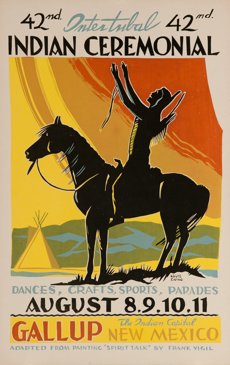 Original 1963 Poster, 42nd Inter-Tribal Indian Ceremonial, The Indian Capital - Gallup New Mexico 