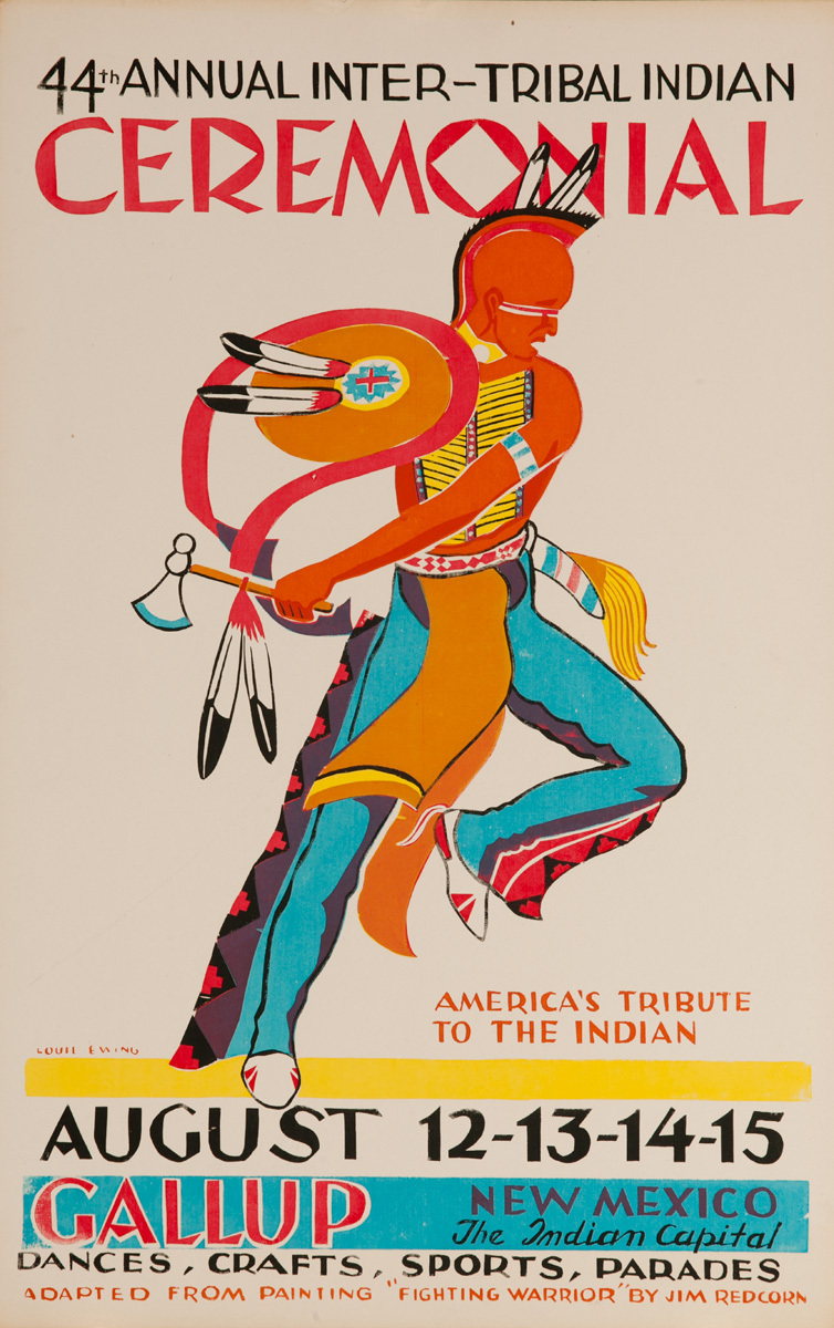 Original 1965 Poster, 44th Annual Inter-Tribal Indian Ceremonial, The Indian Capital - Gallup New Mexico 