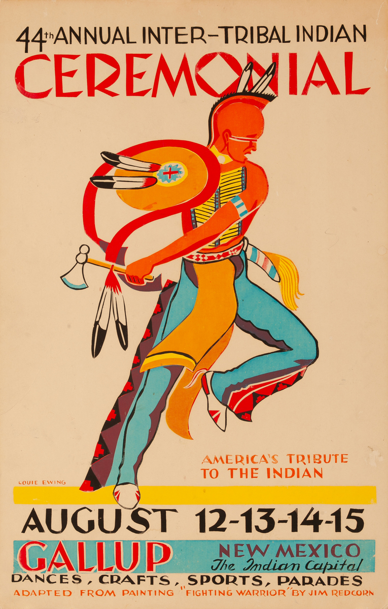 Original 1965 Poster, 44th Annual Inter-Tribal Indian Ceremonial, The Indian Capital - Gallup New Mexico 
