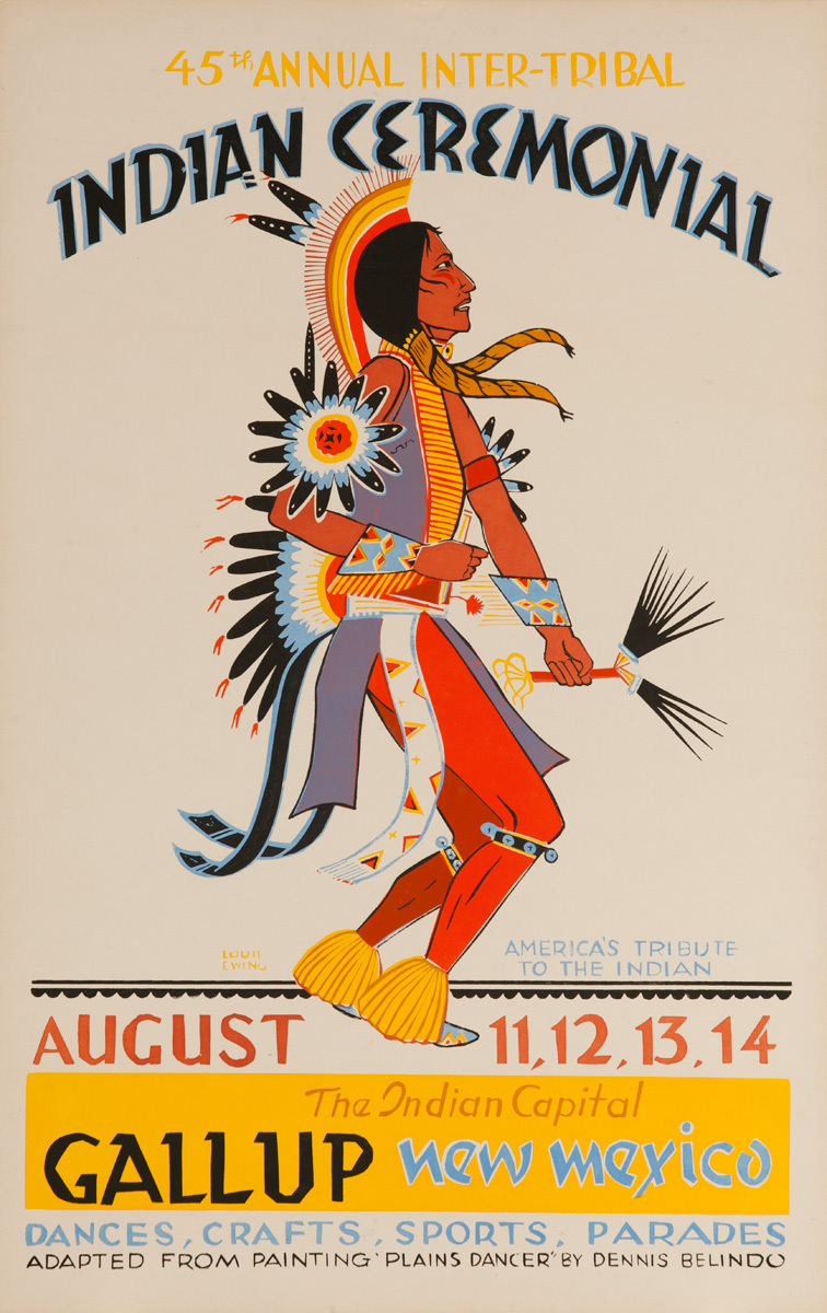 Original 1966 Poster, 45 Annual Inter-Tribal Indian Ceremonial, The Indian Capital - Gallup New Mexico 