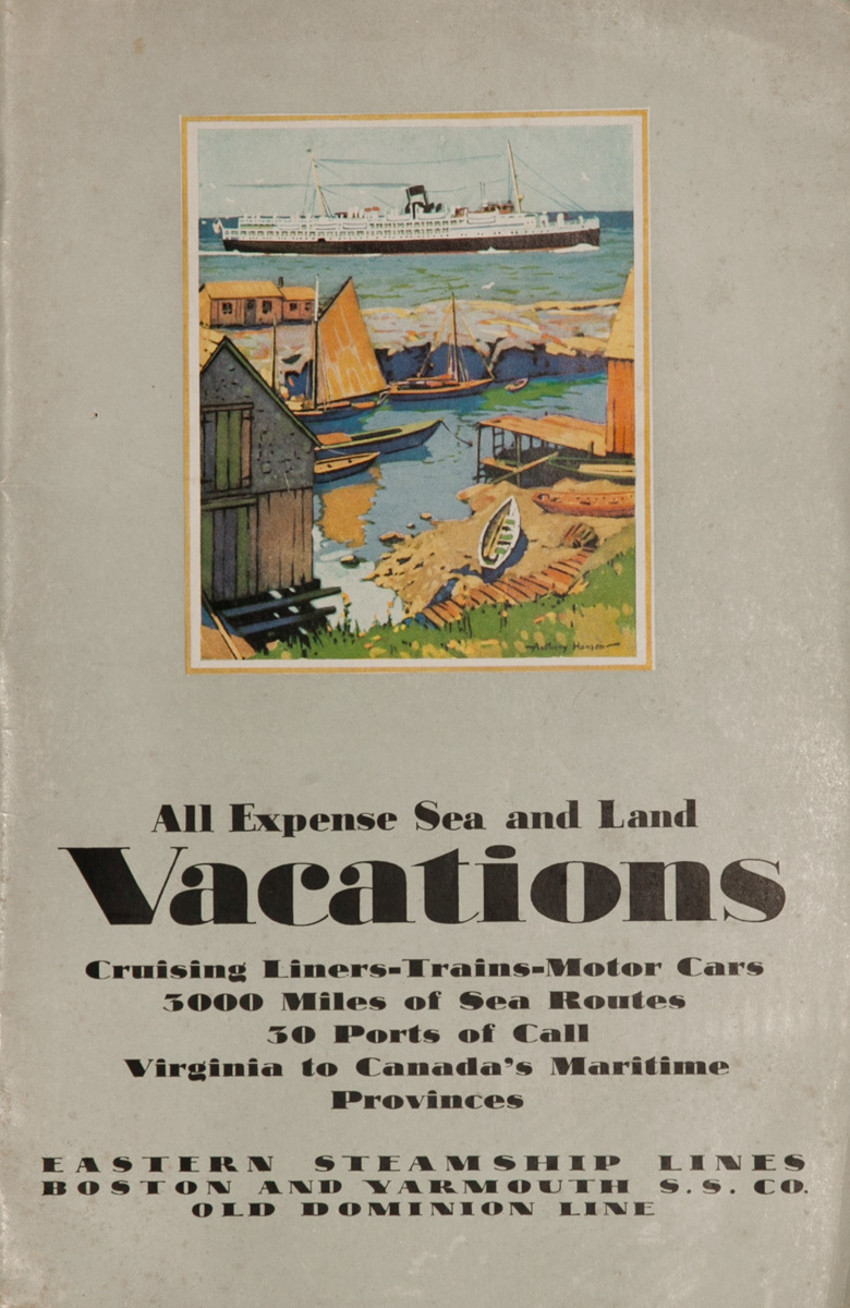 Sea and land Vacations, Original American Travel Brochure, Eastern Steamship Lines