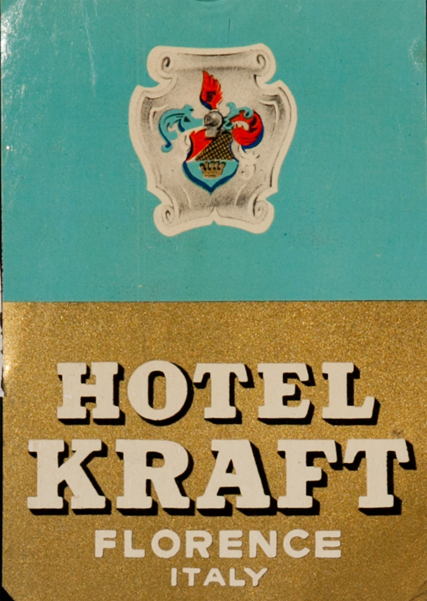 Hotel Kraft Florence Italy Original Luggage Label