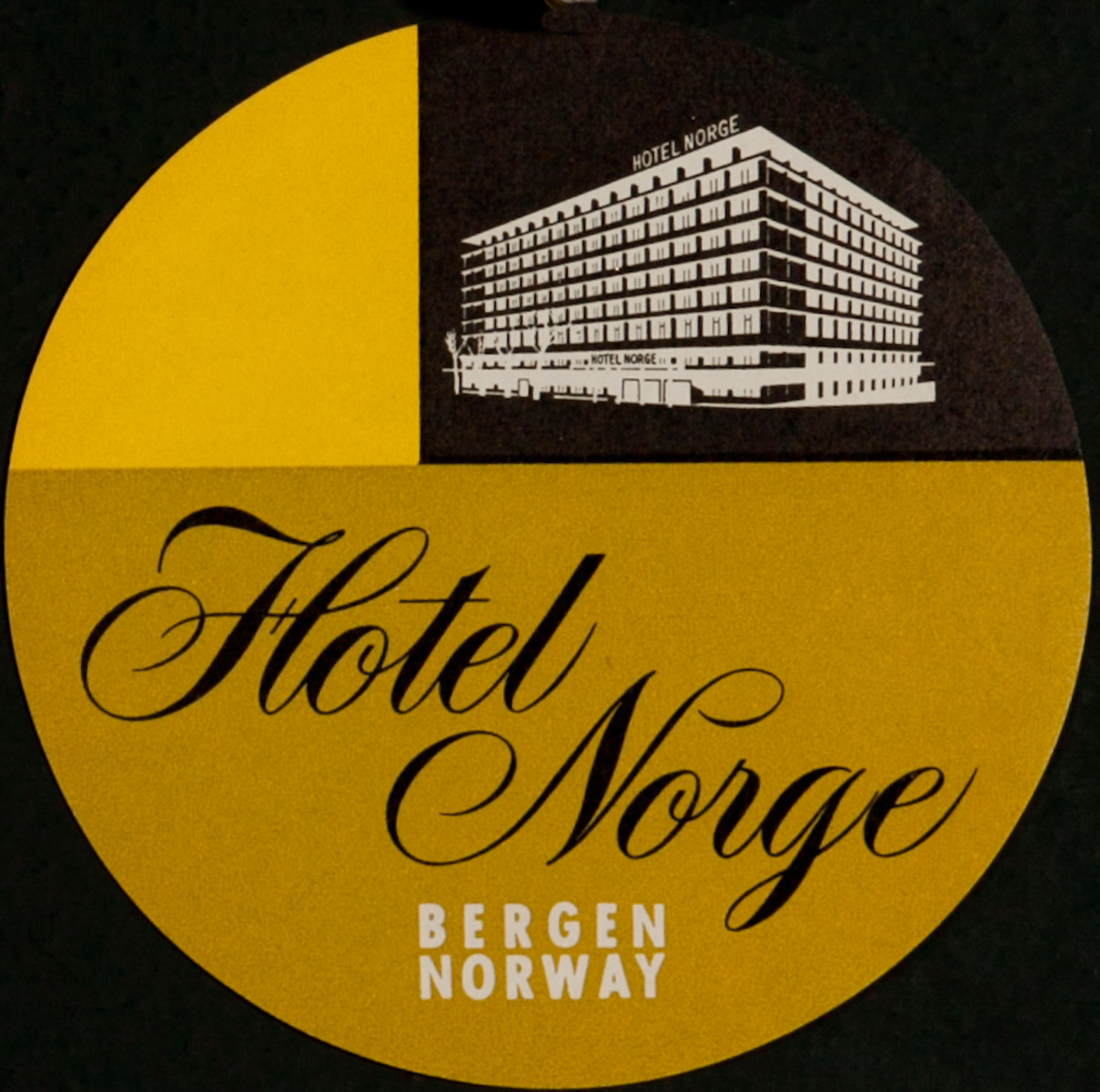 Hotel Norge Bergen Norway, Original Luggage Label
