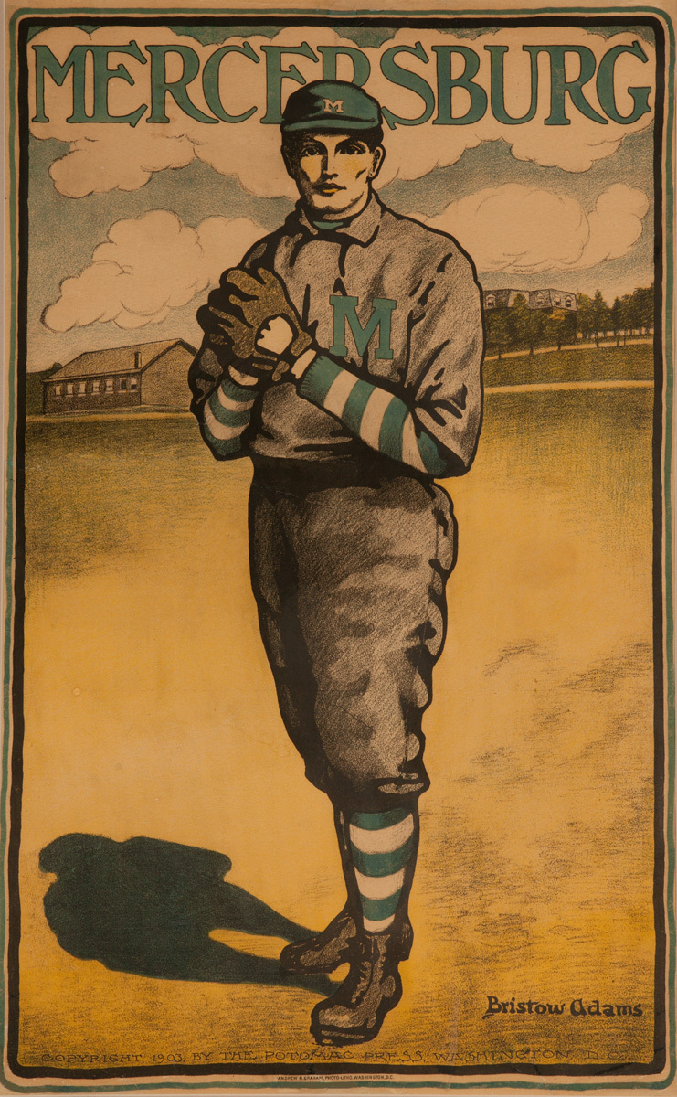 Original Turn of the Century Mercersburg Baseball Poster 