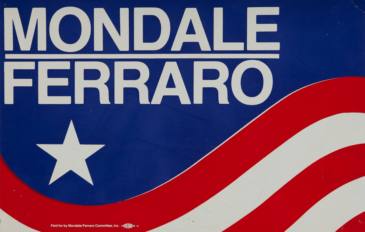 Mondale Ferraro, Original American Presidental Campaign Poster 