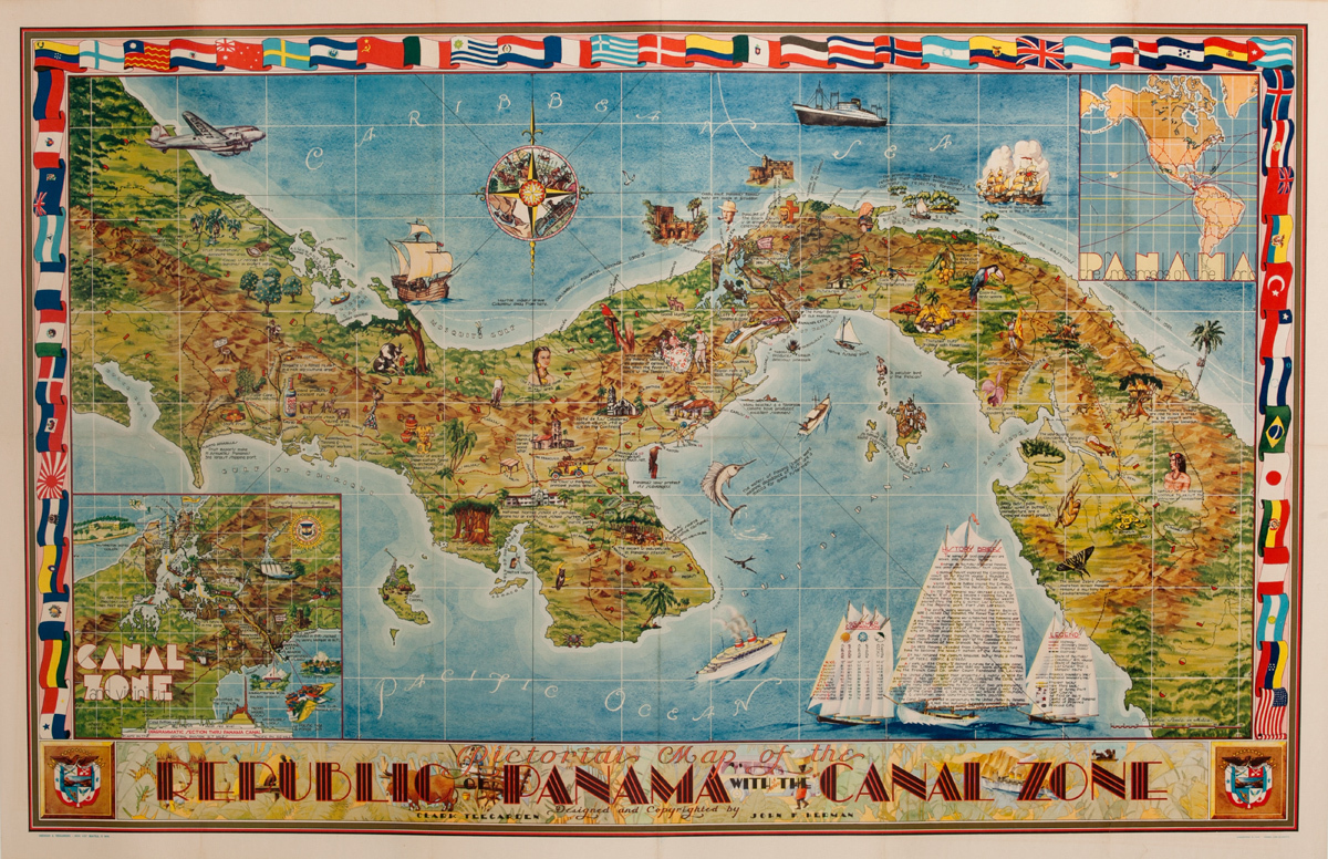 Pictorial Map of the Panama And the Canal Zone Original Poster