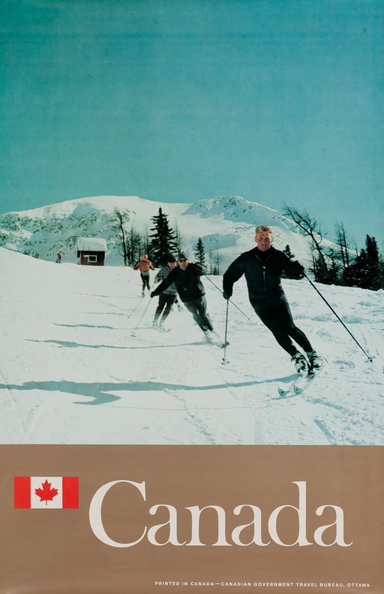 Original Canada Travel Poster Skier