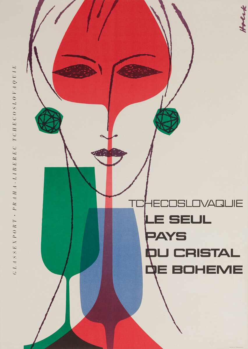 Tchecoslovaquie - Le seul pays du cristal de Boheme, Original Czech Travel Poster