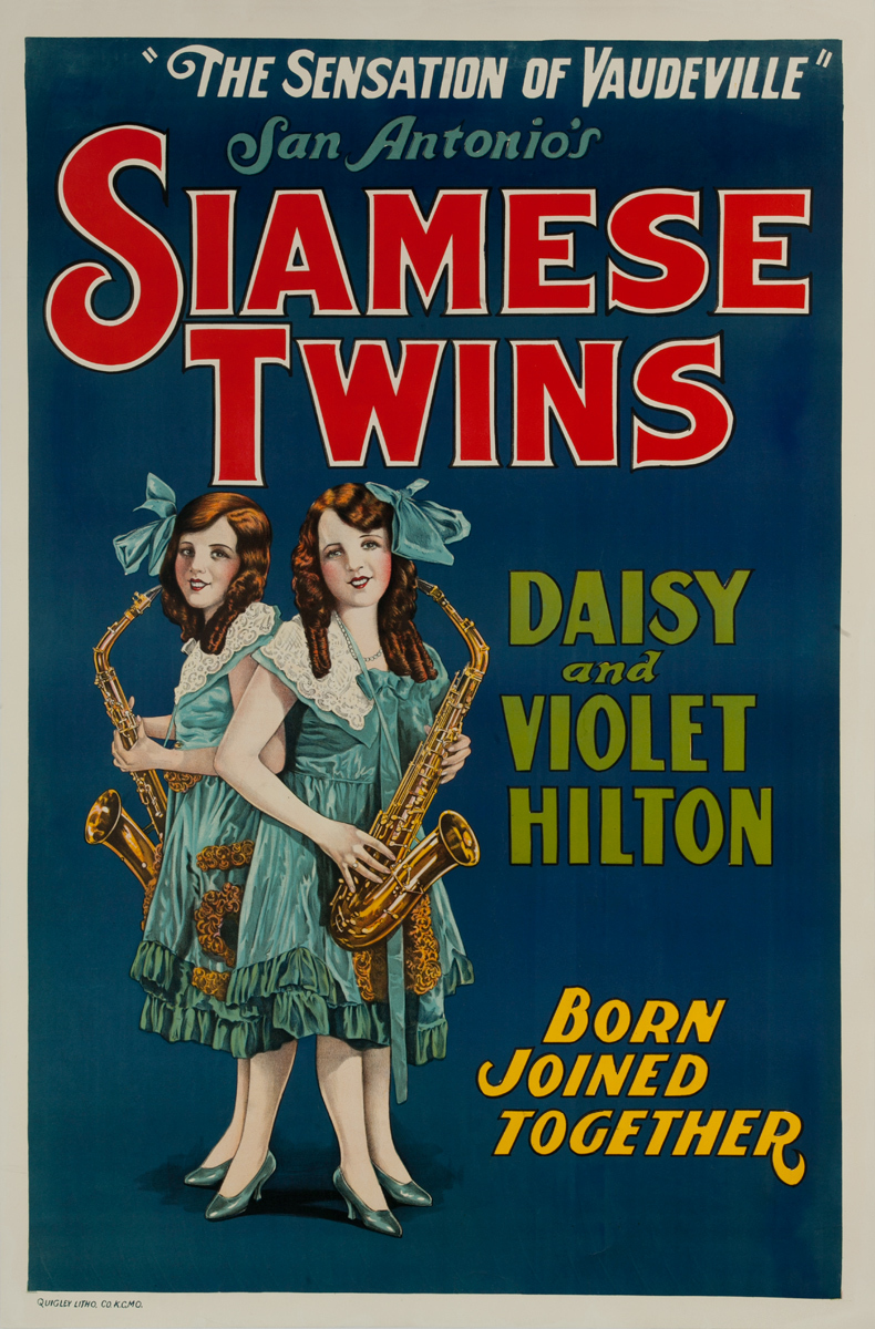 Hilton Sisters  Siamese Twins Original Vaudeville Poster