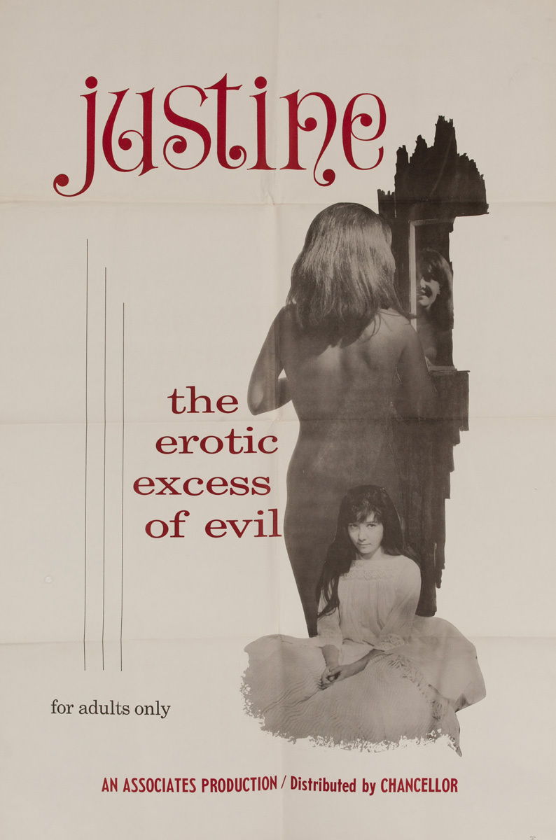 Justine the Erotic Excess of Evil, Original American X Rated Adult Movie Poster