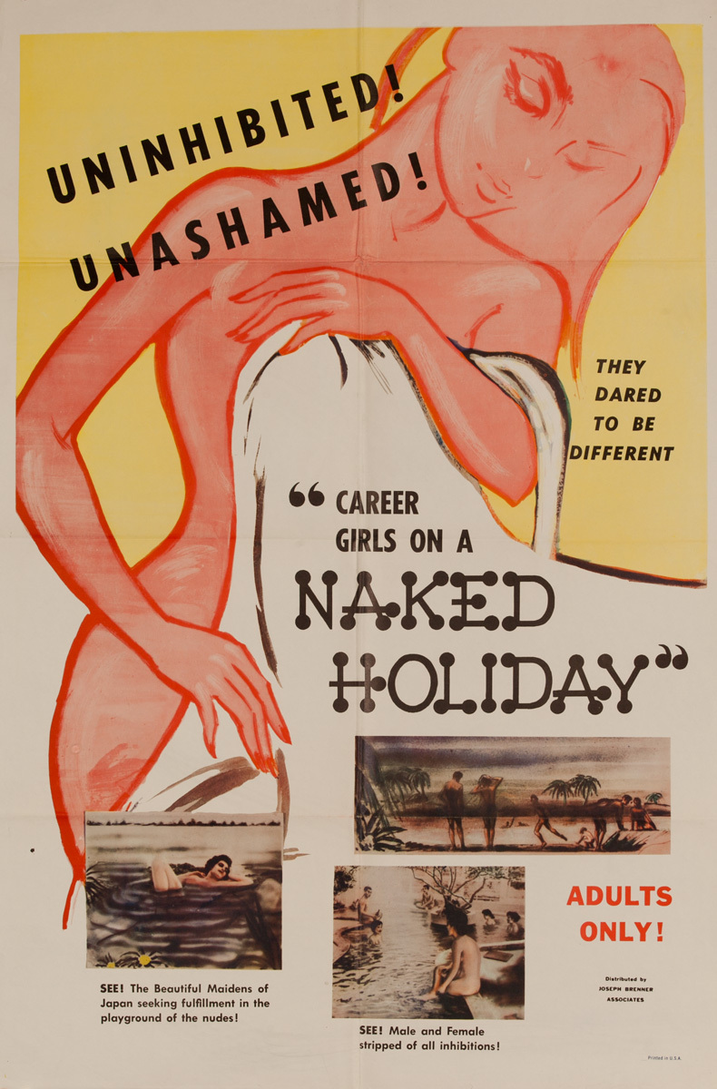 Career Girls on a Naked Holiday, Original American X Rated Adult Movie Poster