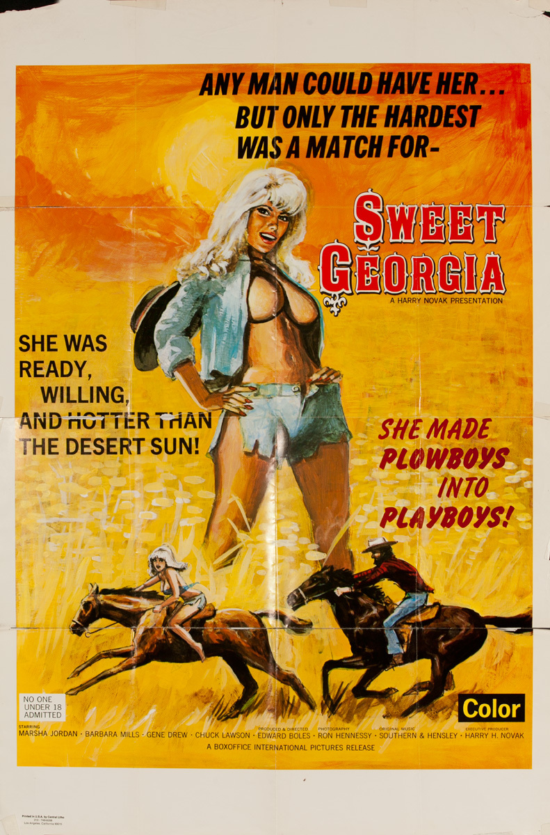 Sweet Georgia, Original American X Rated Adult Movie Poster