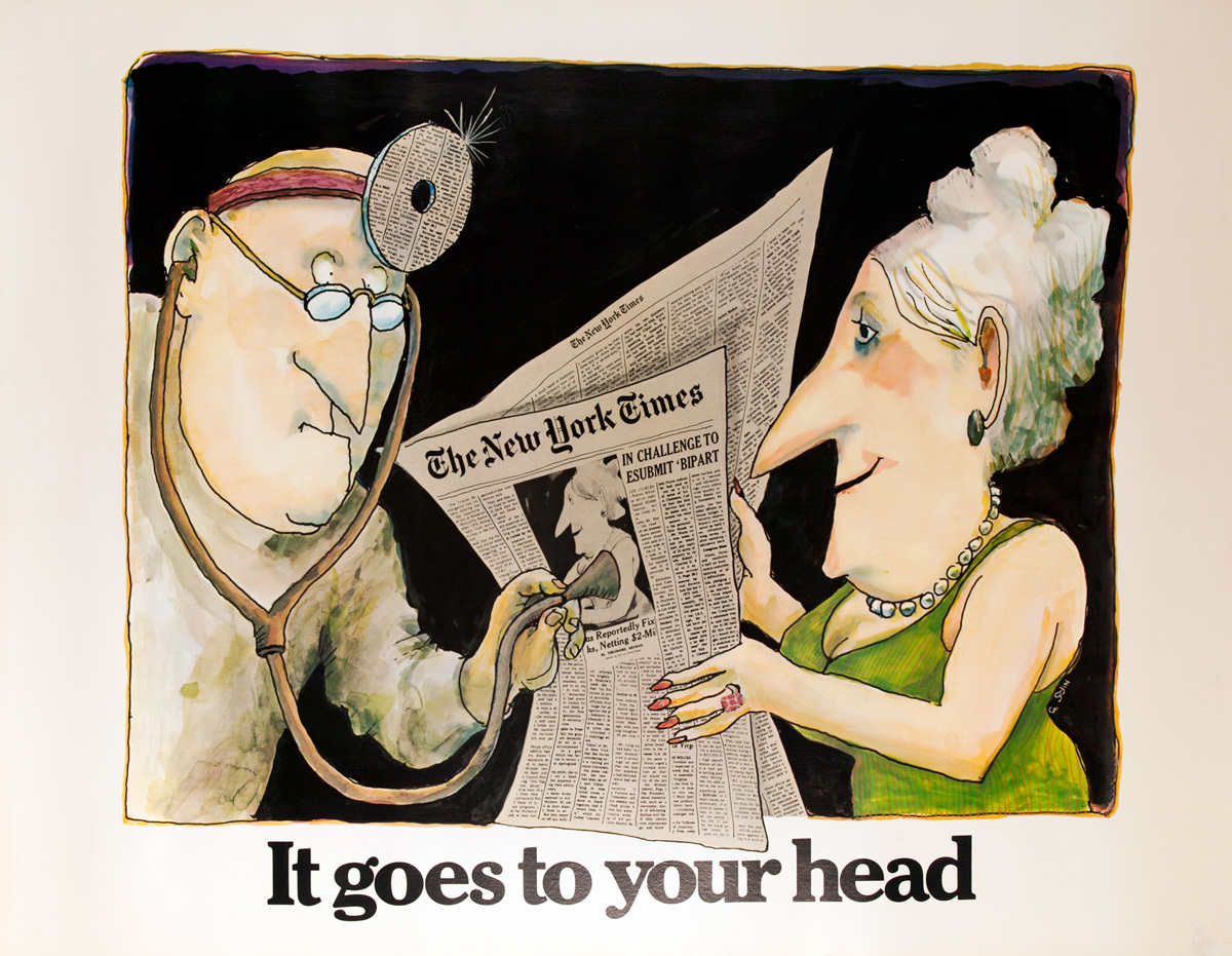 The New York Times -It Goes to Your Head, Original American Advertising Poster, Doctor