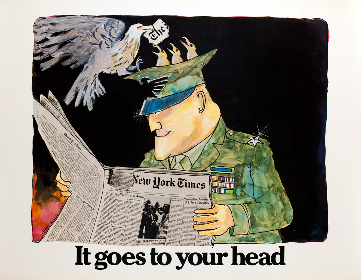 The New York Times -It Goes to Your Head, Original American Advertising Poster, Soldier