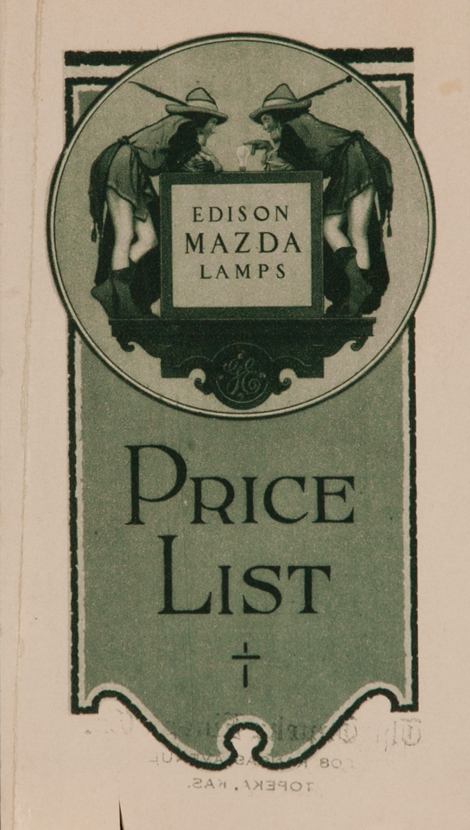 Edison Mazda Lamps Price List Original Advertising Brochure