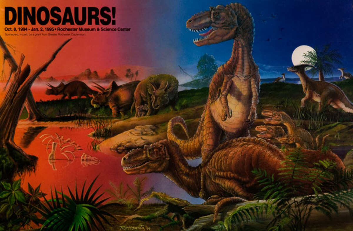 Dinosaurs! Original Children's Museum Advertising Poster