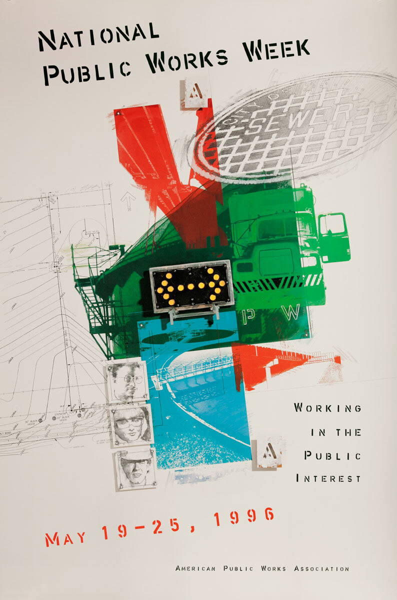Original Public Works Week Poster, Working in the Public Interest