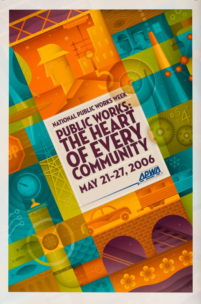 Original Public Works Week Poster, The Heart Of Every Community
