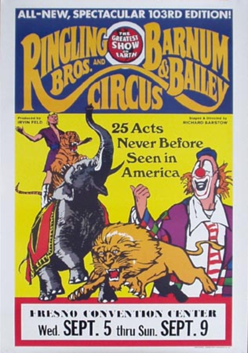 Original 1978 RBBB Circus Vintage Poster 25 Acts Never Seen