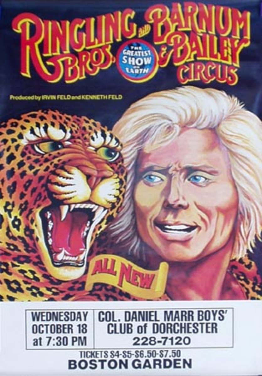 Ringling Brothers Barnum And Bailey RBBB Circus Original Poster All New Man Tiger