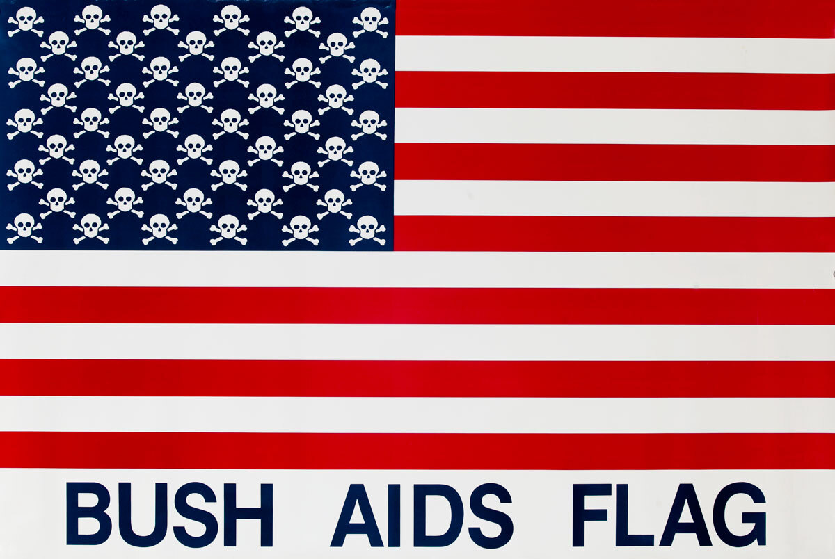 Bush Aids Flag Original HIV Public Health Protest Poster