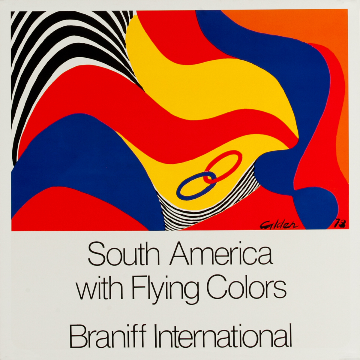 South America With Flying Colors, Original Braniff International  Travel Poster