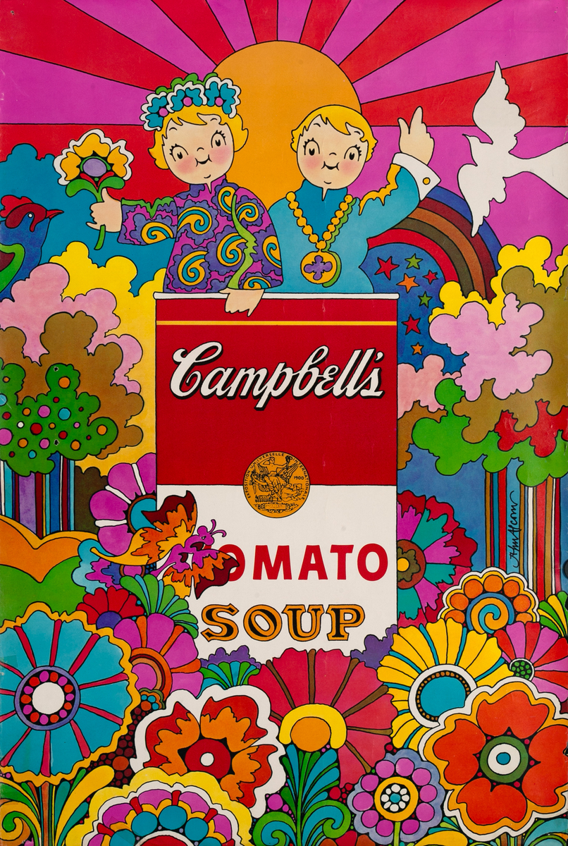 Original Psychedelic Campbell's Tomato Soup Poster