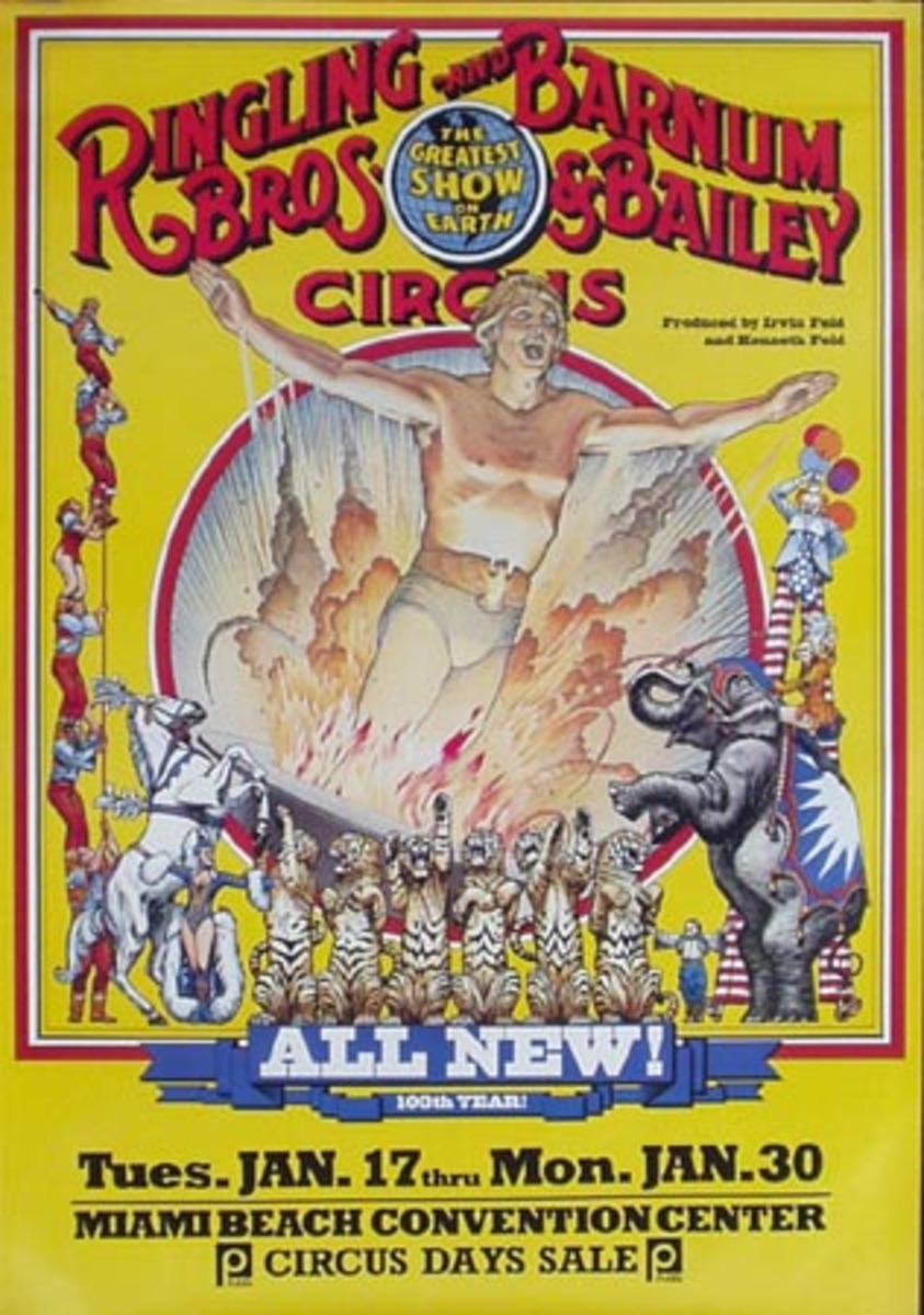 Original 1978 RBBB Circus Vintage Poster Shot From a Cannon