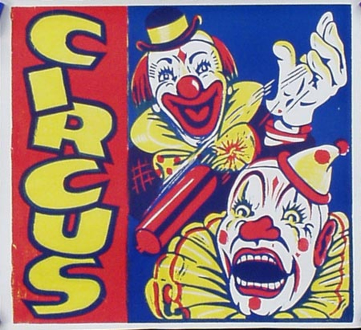 Stock Original Circus Poster 2 Clowns with Seltzer Bottle