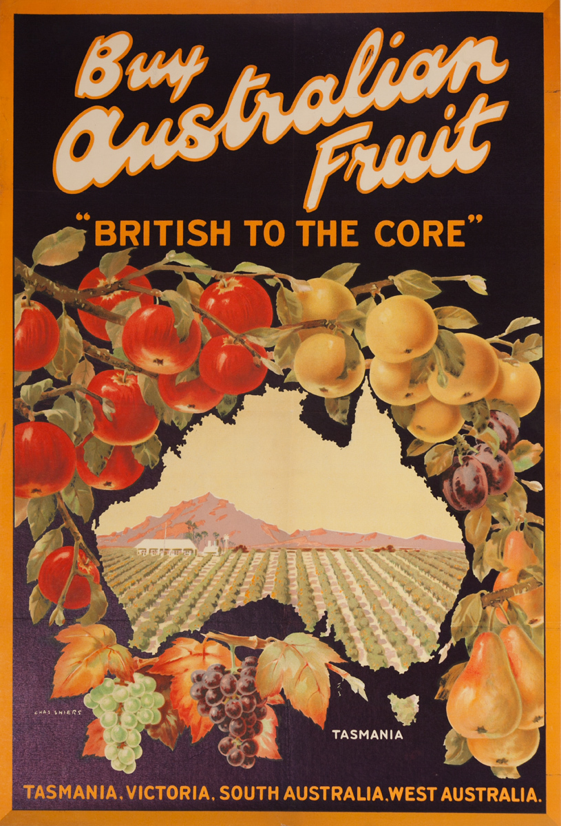 Buy Australian Fruit, "British to the Core", Original Produce Advertising Poster