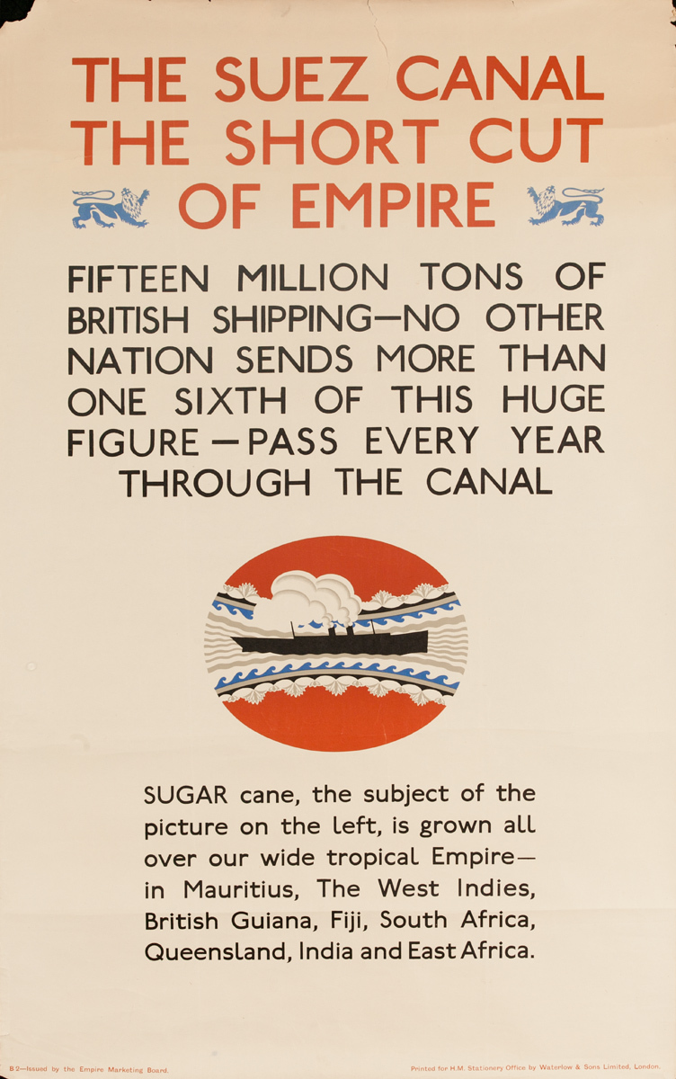 The Suez Canal, The Short Cut of the Empire, Original Empire MArketing Baord Poster