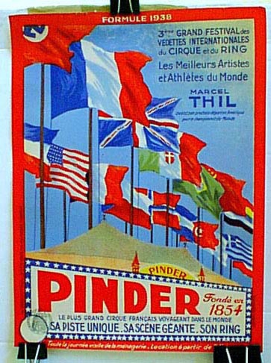 Cirque Pindar Original Vintage Poster flags