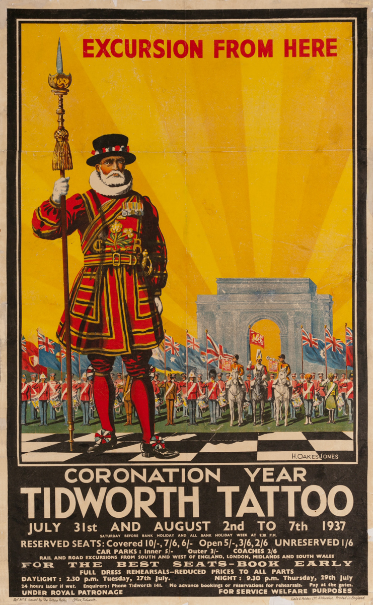 Coronation Year Tidworth Tattoo, Original British Travel Poster