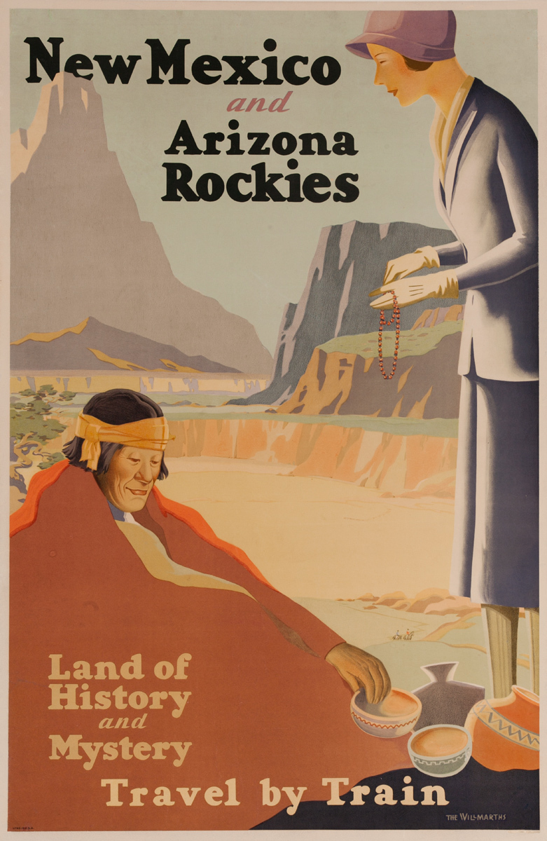 New Mexico and Arizona Rockies Travel by Train Poster
