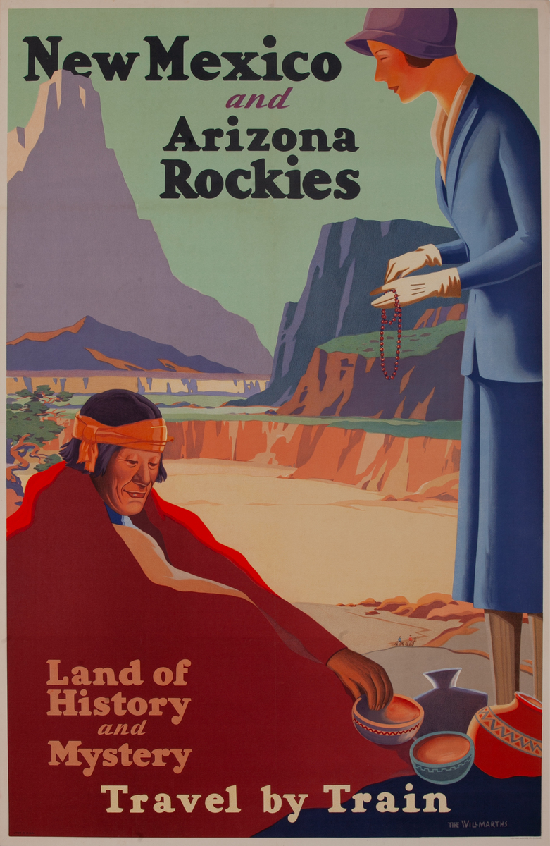 New Mexico and Arizona Rockies Travel by Train Poster